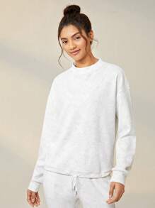 Lifespree Solid Drop Shoulder Sports Sweatshirt - Multicolor - View 1