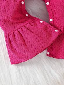 Bebé niña Mono ribete con fruncido pierna amplia