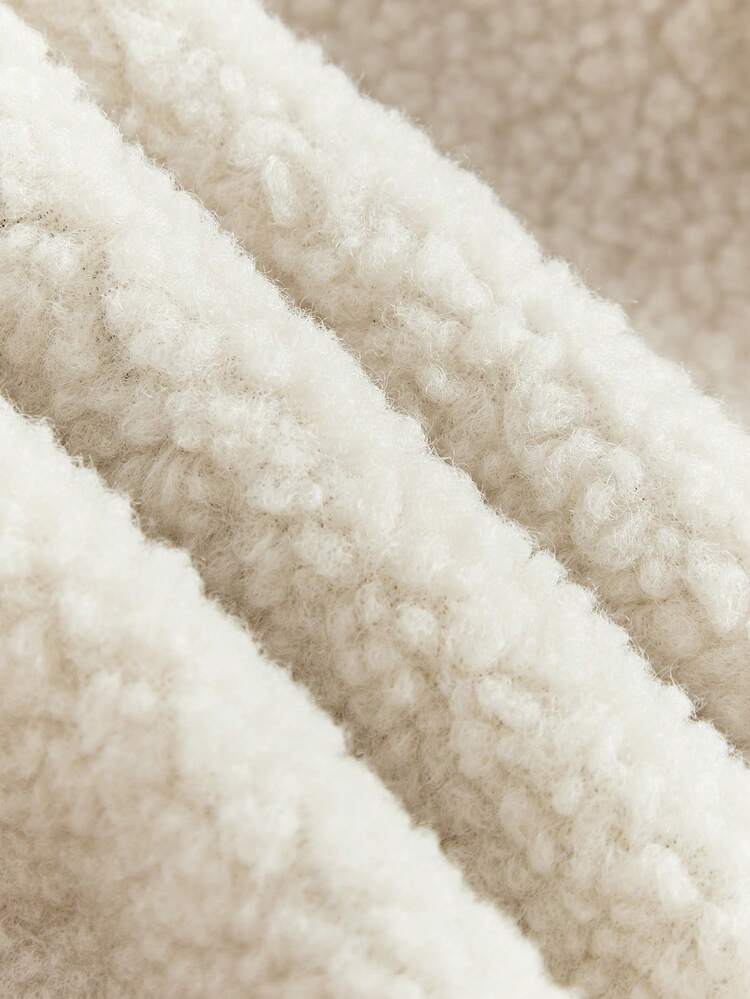 Baby Girl Plaid Raglan Sleeve Teddy Lined Hooded Coat