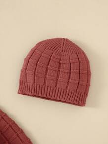 Baby Girl Raglan Sleeve Button Front Sweater Jumpsuit & Hat - Redwood - View 4