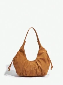 SHEIN SXY Ladies' Shoulder Bag Fold Drawstring Zipper Orange Polyester - Orange - View 1