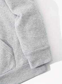 Men Car Print Pocket Drawstring Hoodie, For Fall - Grey - View 5