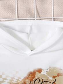 SHEIN 男小童汽車和字母圖案連帽衫和運動褲 - 黑色 - 查看 7