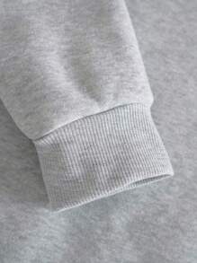 Manfinity Homme 男士拼接字母圖案束口連帽衛衣和運動褲套裝 - 灰色 - 查看 3