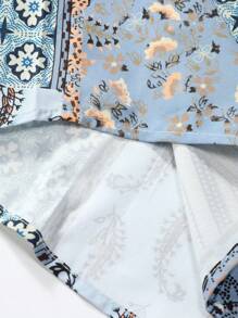 Manfinity RSRT Men Paisley Print Shirt & Drawstring Waist Pants Without Tee - Multicolor - View 6