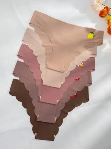 5pack Plain Scallop Trim No Show Panty