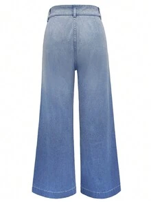 Zipper Fly Wide Leg Jeans - Light Wash - View 2
