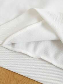 SHEIN Slayr Của phụ nữ Hoạt hình Lá thư In Áo chui đầu Áo nỉ Và Quần thể thao Hai chiếc Bộ - Nhiều màu - Xem 8