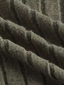 SHEIN MOD Mock Neck Lettuce Trim Trumpet Sleeve Lettuce Trim Tee - Green - View 3