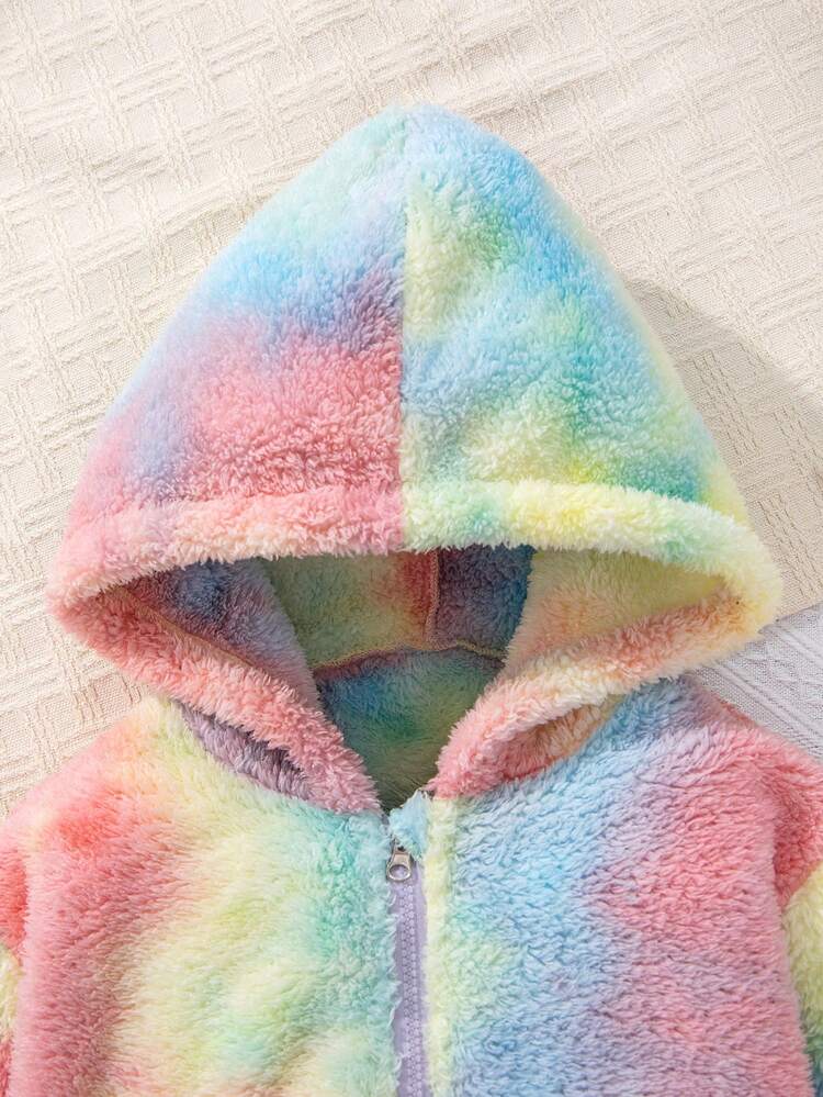 Tween Girl Tie Dye Hooded Flannel Jacket & Skirt