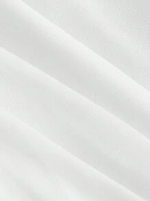 SHEIN MOD Falda de gasa blanca con cordón, vuelo y volantes en el bajo - Blanco - Ver 3