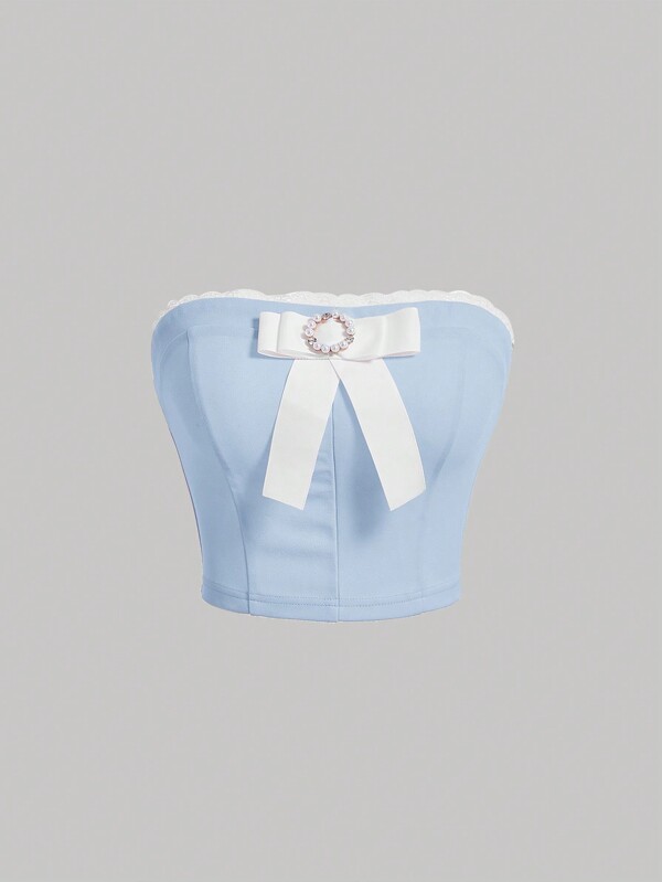 SHEIN MOD Top bandeau con lazo delantero