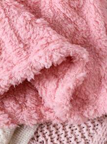 女嬰素色連帽絨毛洋裝不附帶包 - 粉色 - 查看 6