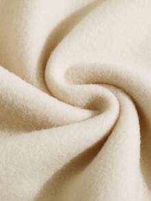 SHEIN EZwear Elk & Letter Graphic Kangaroo Pocket Drawstring Thermal Hoodie - Apricot - View 4