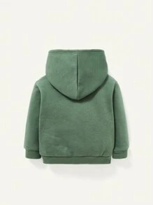 Cozy Pixies 男婴字母印花两件套卫衣，带拉链口袋，针织抓绒卫衣 - 綠色 - 查看 2