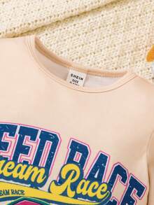 Baby Girl Car & Letter Graphic Bodysuit - Apricot - View 6