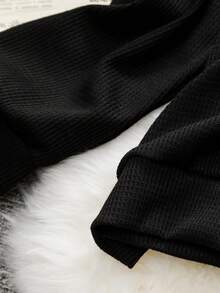 EMERY ROSE Plus Half Zip Flap Detail Sweatshirt - Black - View 3