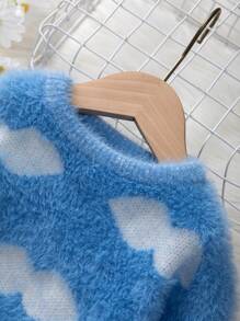 Baby Girl Colorblock Fluffy Sweater - Multicolor - View 3