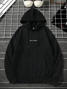 Manfinity EMRG 男士帶骷髏和卡通熊印花帽衫 - 黑色 - 查看 2