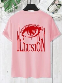 Manfinity EMRG Men Eye & Slogan Graphic Tee - Pink - View 1