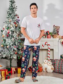 Men Christmas Print Sleep Pants - Multicolor - View 3