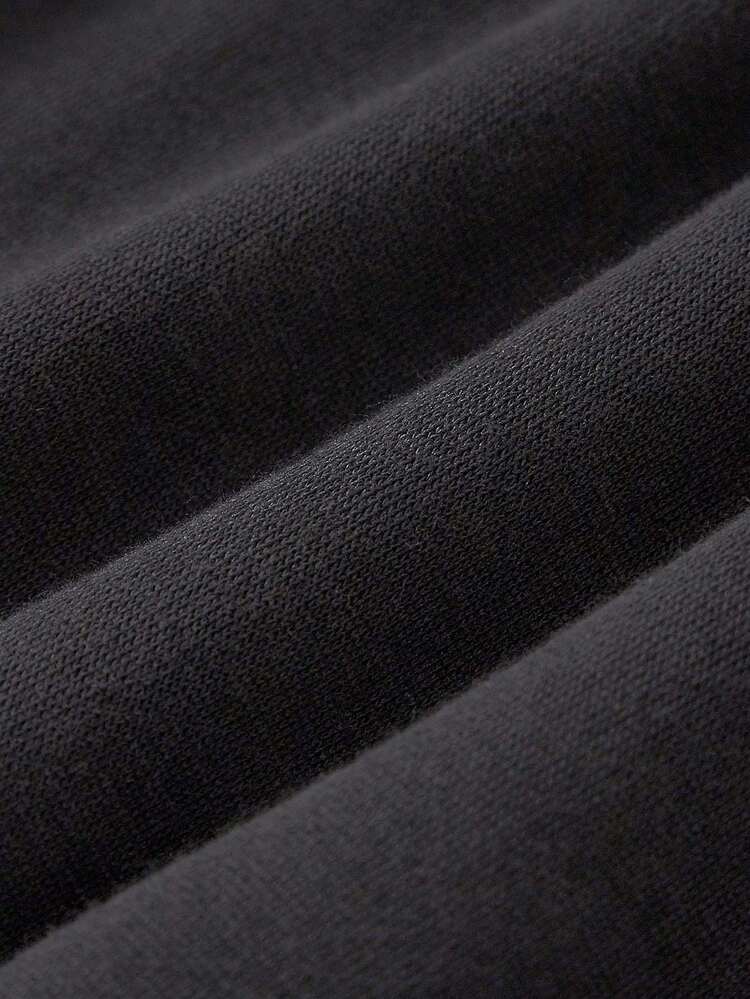 Baby Boy Letter Graphic Kangaroo Pocket Hoodie & Sweatpants