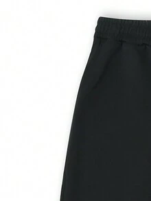 Manfinity Hypemode Men's Slogan Printed Drawstring Waist Jogger Pants - Black - View 5