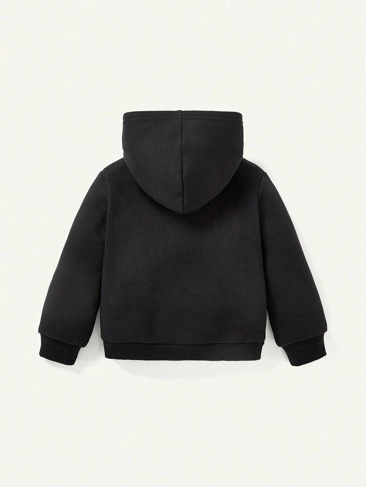 Baby Boy Letter Graphic Kangaroo Pocket Hoodie & Sweatpants