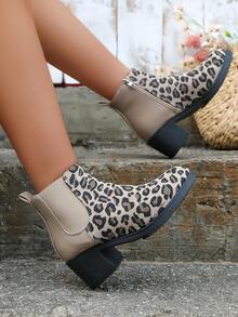 Women's Leopard Print Ankle Boots And Short Boots - Multicolor - View 5