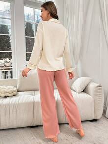 Nedhasade aclar Påsydda Fickor Lounge Sets - Multifärgad - Visa 2