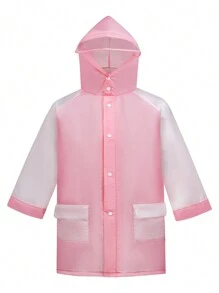 1pc Kid's Raincoat For Outdoor - Pink - View 1