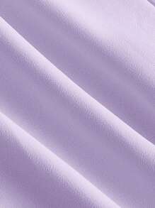 SHEIN MOD Váy cổ vuông tay bèo nhún ngực tay đèn lồng màu tím, váy màu pastel cho nữ, váy màu hoa oải hương - Màu tím - Xem 3