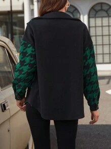 SHEIN LUNE In Houndstooth Thả vai Áo khoác - Nhiều màu - Xem 6