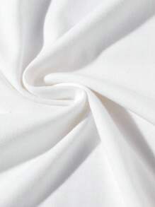 Manfinity Homme Áo thun nam rộng thùng thình cổ tròn tay ngắn cơ bản Áo thun thường ngày mùa hè Polyester - trắng - Xem 3