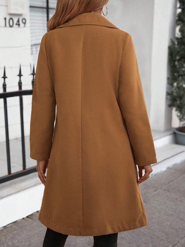 Waterfall Collar Zip Up Overcoat