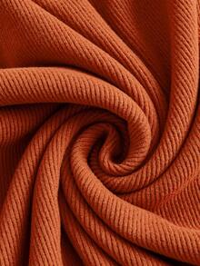 SHEIN BASICS Plus Notched Neckline Bodycon Dress - Rust Brown - View 8