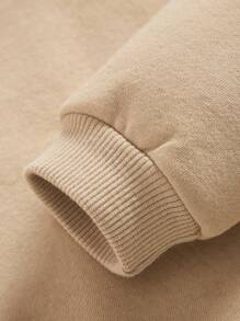 Áo nỉ giữ nhiệt in hình trái tim cho bé gái - Màu Khaki - Xem 4