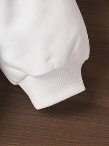 女嬰網紗拼接荷葉邊運動衫 - 白色 - 查看 5