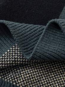 Männer Pullover mit Geo Muster, - Dunkelgrün - Übersicht 5