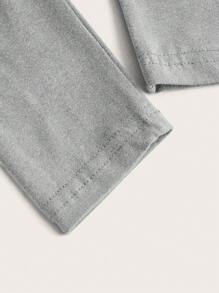 Tseoso Áo thun cổ chữ V trơn - Màu Xám nhạt - Xem 4