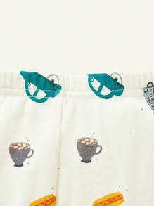 Cozy Pixies 嬰兒男童緊身卡通印花圓領上衣和褲子睡衣套裝 - 白色 - 查看 10