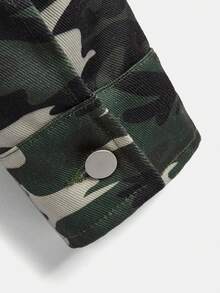 SHEIN EZwear 大碼迷彩印花落肩袖夾克 - 彩色 - 查看 3