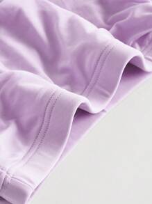 SHEIN MOD 素色褶邊交叉圍裹褶邊包臀半身裙 - 紫色 - 查看 4