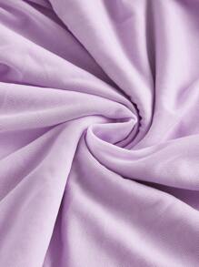 SHEIN MOD 素色褶邊交叉圍裹褶邊包臀半身裙 - 紫色 - 查看 3