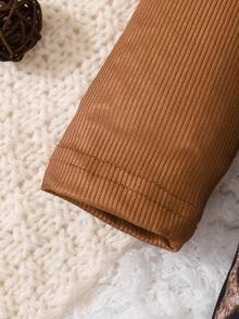 女嬰豹紋和標語圖案荷葉邊洋裝＆ 頭巾 - 彩色 - 查看 4