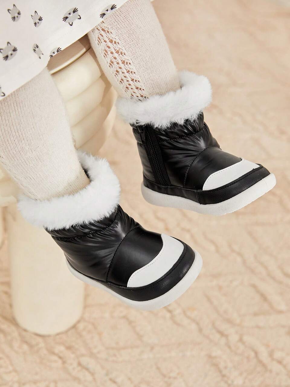 Boys' Fashionable & Comfortable & Warm Casual Snow Boots In Black