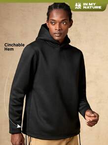 In My Nature 男士素色戶外連帽衫 - 黑色 - 查看 1