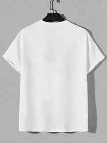 Manfinity Men Car & Slogan Graphic Tee - White - View 2