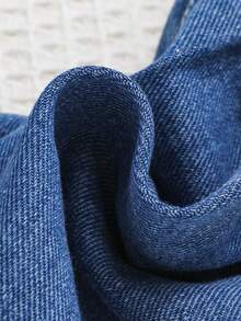 SHEIN 女孩蝴蝶圖案直筒牛仔褲 - 中等水洗藍 - 查看 5