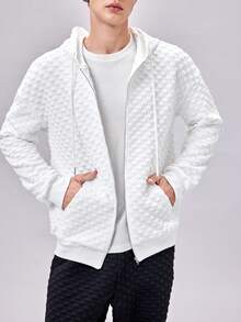 Manfinity RebelGame Nam Dây kéo Dây rút Hoodie - trắng - Xem 4